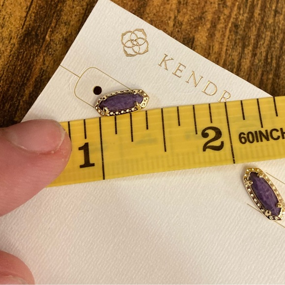 Kendra Scott 14K Gold over Brass Amethyst Earrings NEW - Picture 4 of 4
